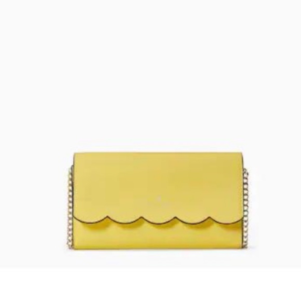 ♠️ Kate Spade Gemma Yuzu Jam Smooth Leather Wallet on a Chain